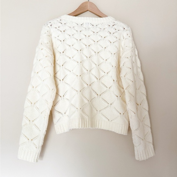 Joie Cream Open-Knit soft crewneck sweater - Picture 6 of 6